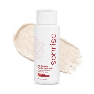 Sonrisa K-Beauty Red Ginseng Powder Face Wash (50g) | Korean Skin Care Enzyme Cleanser for Sensitive Skin | Travel Friendly | Removes Makeup & Sebum | Gentle Daily Use