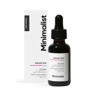 Minimalist 2% Salicylic Acid Serum for Acne & Blackheads | BHA Exfoliating Anti Acne Serum for Pore Cleansing & Oil Control | Pore Tightening Treatment for Oily & Acne-Prone Skin | 20ml