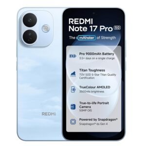 Redmi Note 17 Pro 5G (Cloud Blue, 8GB RAM, 128GB ROM) | 9000mAh Battery + 67W TurboCharge* | 6.83" 12-bit TrueColour AMOLED | No.1 Care Plan | Snapdragon 6s Gen 4 | 50MP OIS Camera | Victus 2 | IP69K