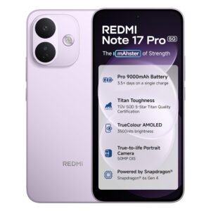 REDMI Note 17 Pro 5G (Purple Vibe, 8GB RAM, 128GB ROM) | 9000mAh Battery + 67W TurboCharge* | 6.83" 12-bit TrueColour AMOLED | No.1 Care Plan | Snapdragon 6s Gen 4 | 50MP OIS Camera | Victus 2 | IP69K