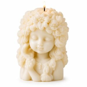 Decorative Sculpted Soy Wax Candle with Artistic 3D Design, Unscented Decorative Candle for Home Décor, Living Room, Bedroom, Meditation, Festival Decoration & Gift (Cute Doll)
