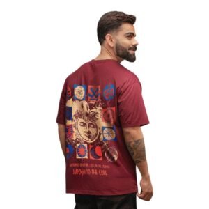 WROGN Men's Pure Cotton T-Shirt | Printed Design | Oversized Fit