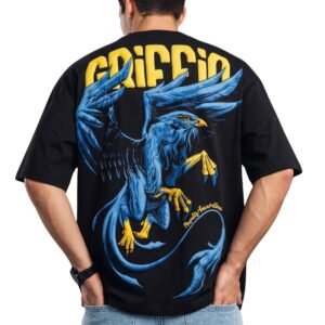 Veirdo Men Heavy 240 GSM Oversized Puff Printed Pure Cotton T-Shirt | 3D Raised Print | Drop Shoulder Half Sleeve Round Neck Streetwear Tee (S to XXL)
